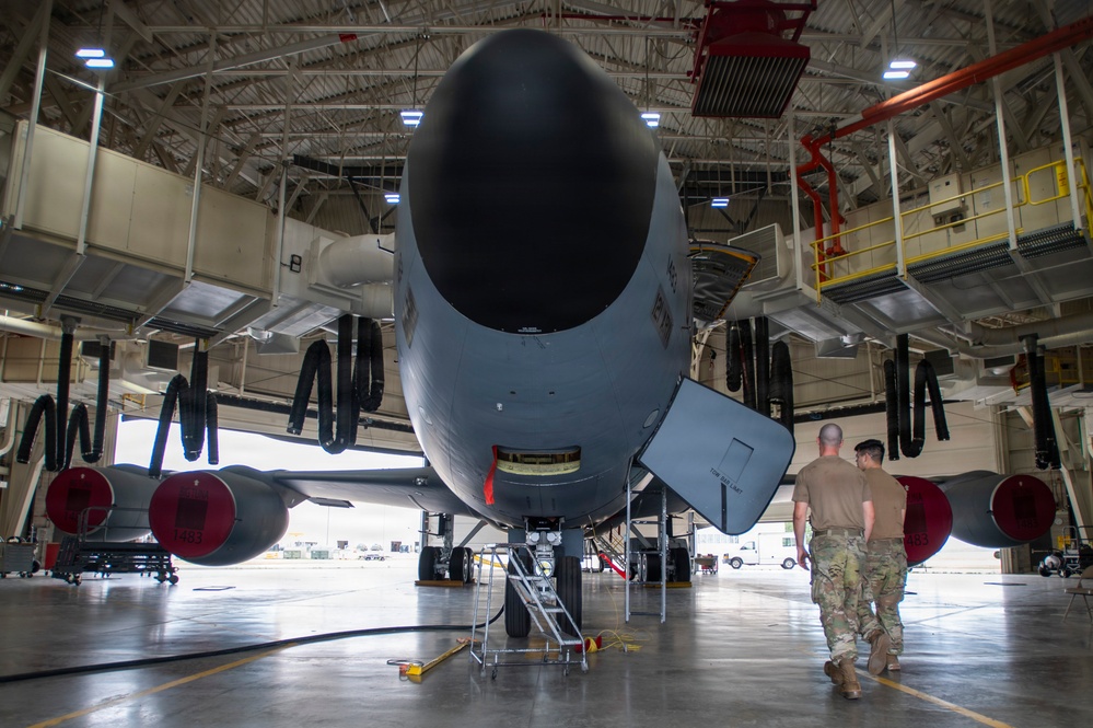 Aerospace maintainers at work