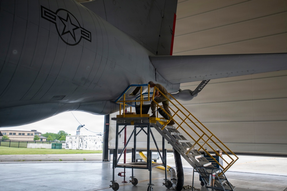 Aerospace maintainers at work