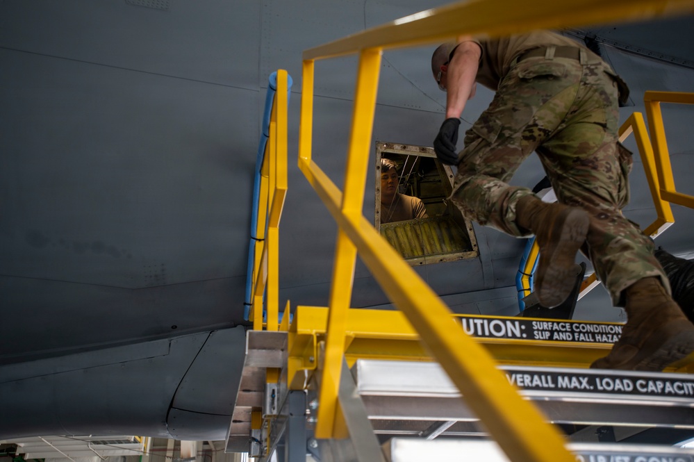 Aerospace maintainers at work