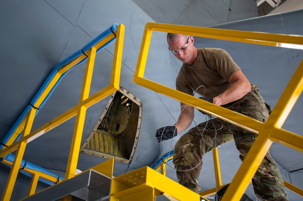 Aerospace maintainers at work