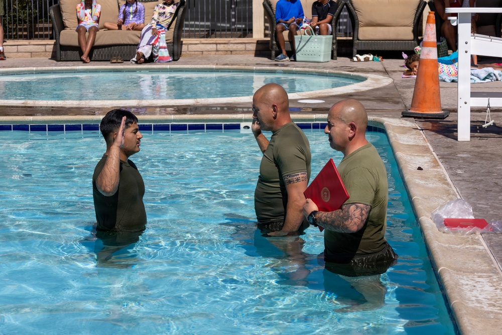 Reenlistment Ceremony aboard Marine Corps Logistics Base Barstow