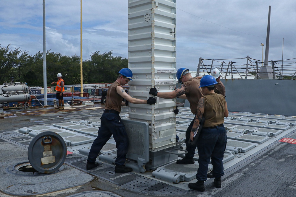 Frank E. Petersen Jr. Sailors Conduct an Ammunition On Load