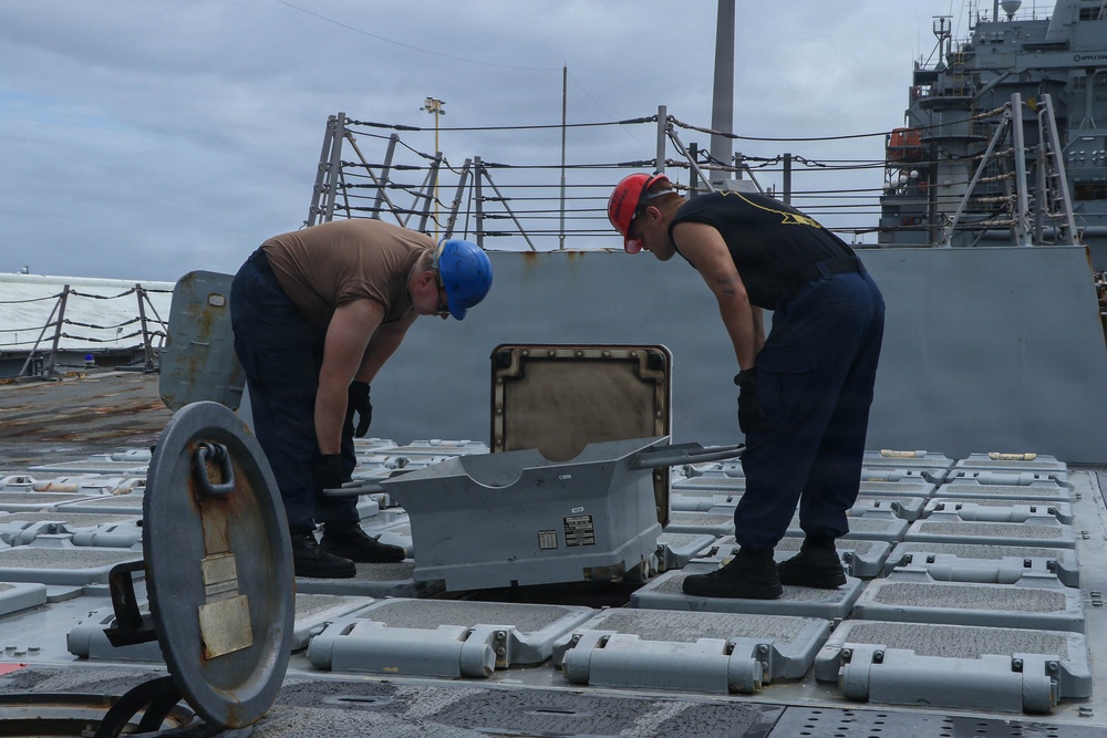 Frank E. Petersen Jr. Sailors Conduct an Ammunition On Load