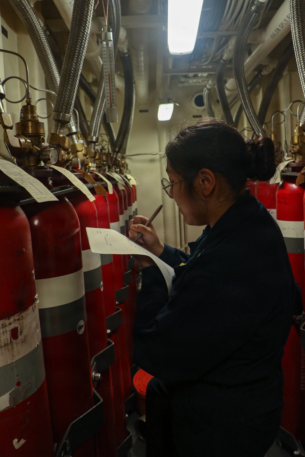 Frank E. Petersen Jr. Sailor Conducts Maintenance