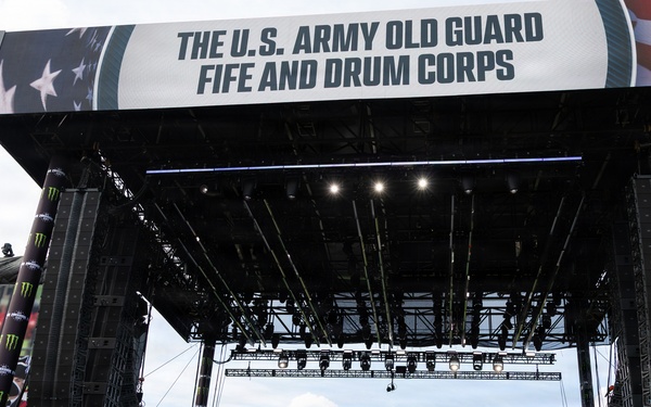 U.S. Army Old Guard Fife and Drum Corps performs at UFC Freedom 250 Fan Fest