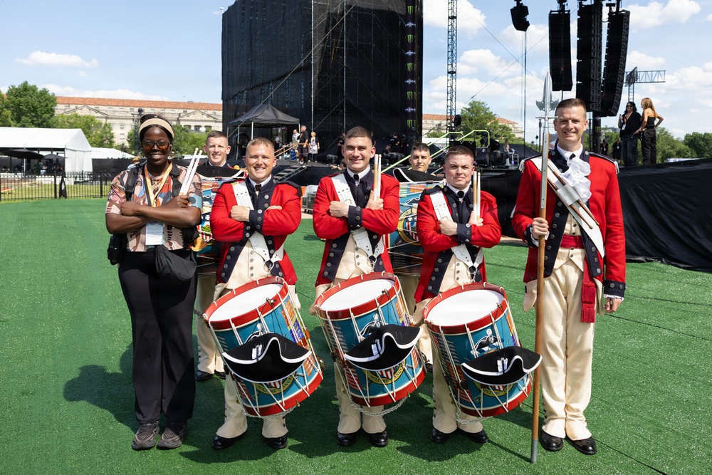 U.S. Army Old Guard Fife and Drum Corps performs at UFC Freedom 250 Fan Fest