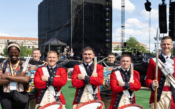 U.S. Army Old Guard Fife and Drum Corps performs at UFC Freedom 250 Fan Fest
