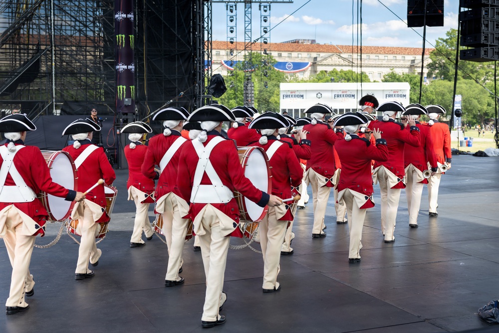 U.S. Army Old Guard Fife and Drum Corps performs at UFC Freedom 250 Fan Fest
