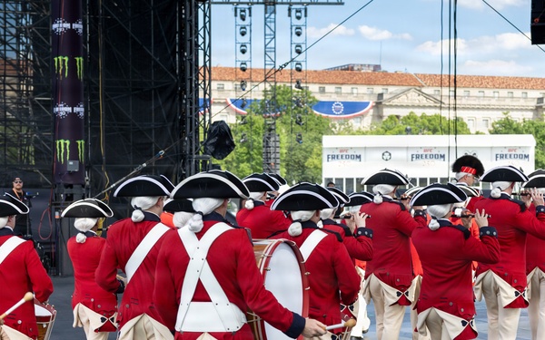 U.S. Army Old Guard Fife and Drum Corps performs at UFC Freedom 250 Fan Fest