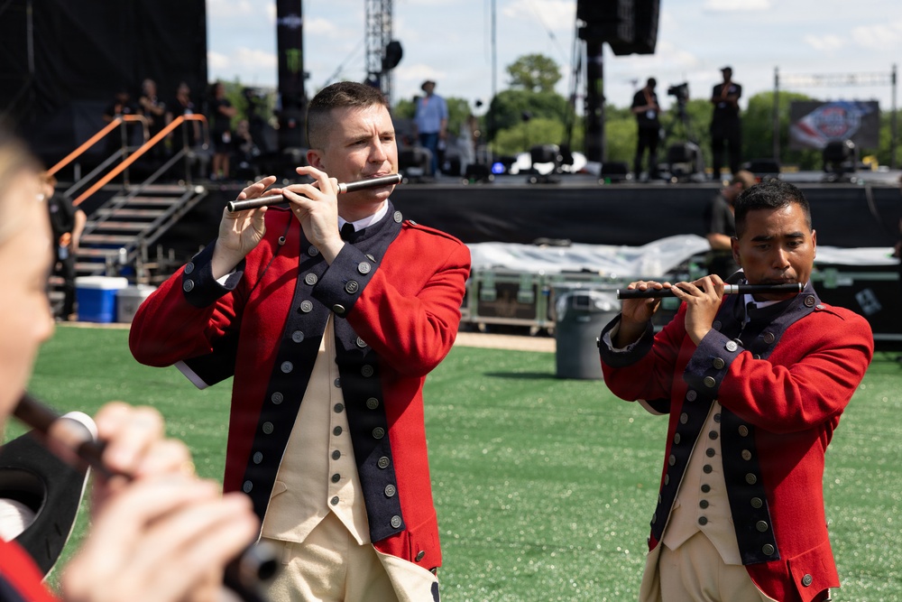 U.S. Army Old Guard Fife and Drum Corps performs at UFC Freedom 250 Fan Fest
