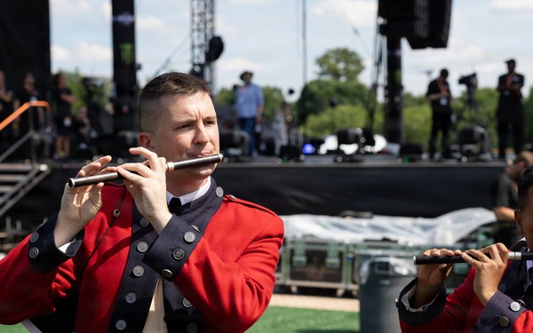 U.S. Army Old Guard Fife and Drum Corps performs at UFC Freedom 250 Fan Fest