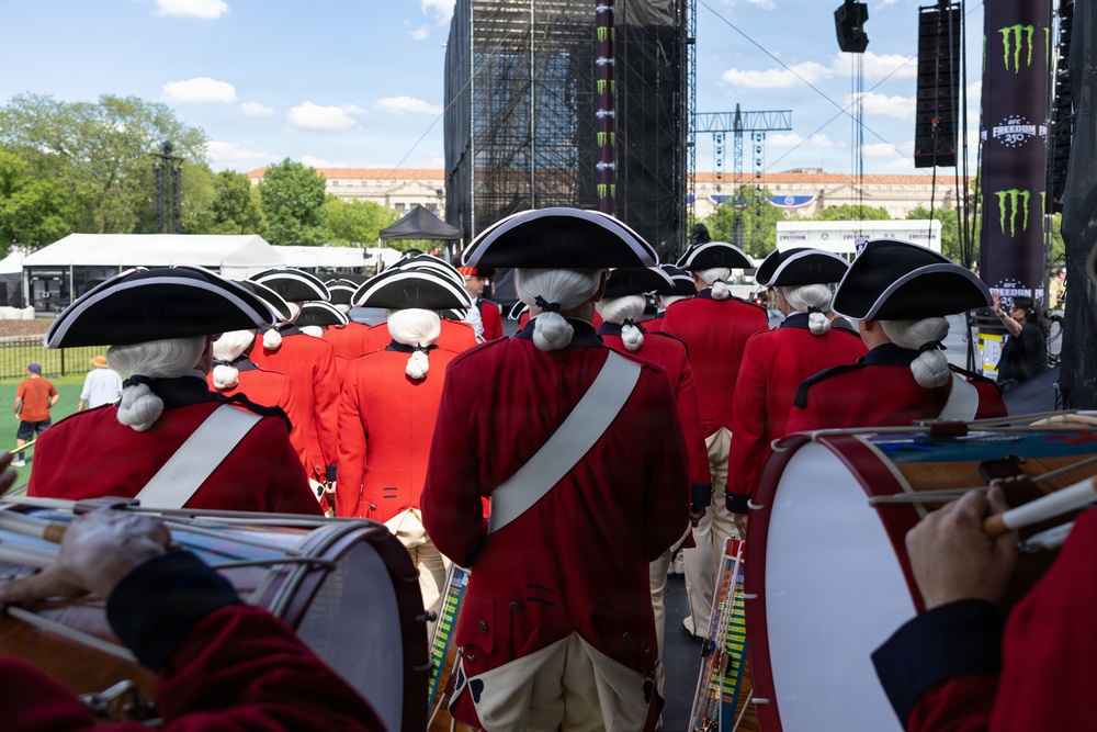 U.S. Army Old Guard Fife and Drum Corps performs at UFC Freedom 250 Fan Fest