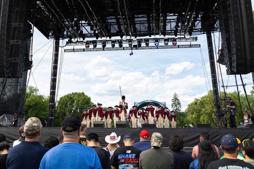 U.S. Army Old Guard Fife and Drum Corps performs at UFC Freedom 250 Fan Fest