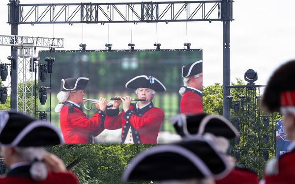 U.S. Army Old Guard Fife and Drum Corps performs at UFC Freedom 250 Fan Fest