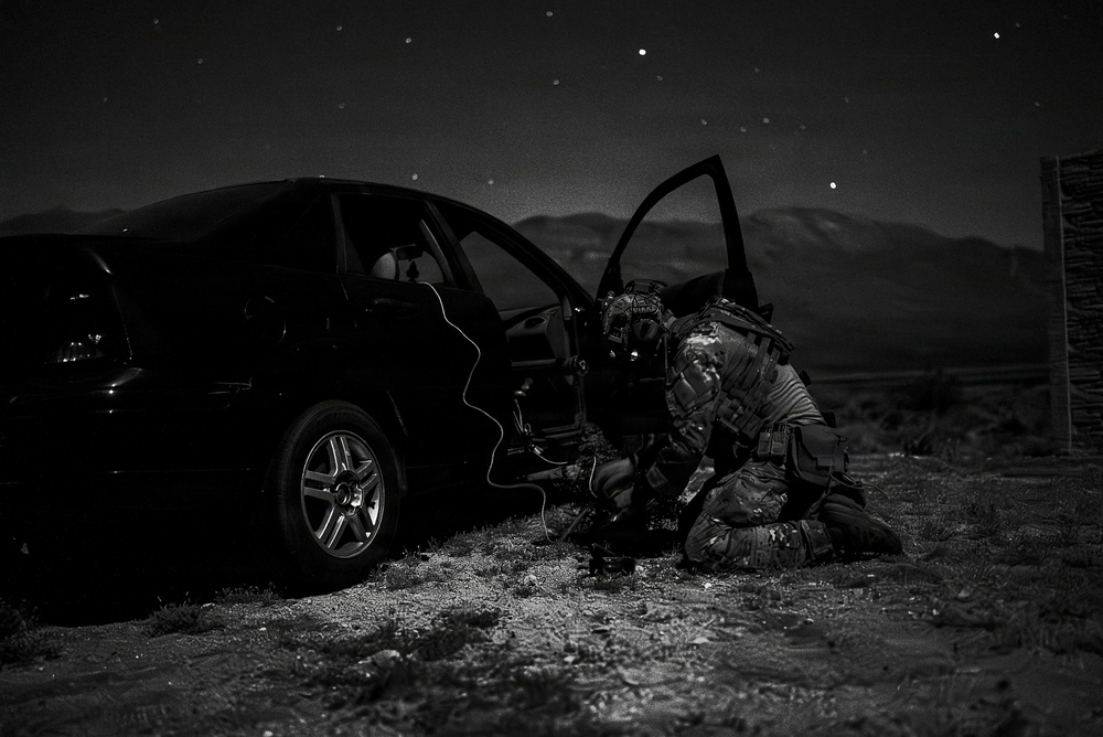 EOD Technicians Conduct a Night Drill