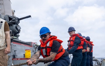 USS Delbert D. Black (DDG 119) Conducts a Replenishment-at-Sea