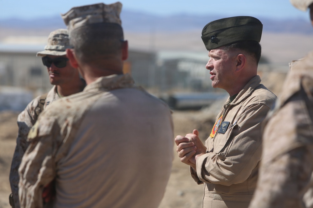 ITX 3-26 | MWSS 473 is greeted by U.S. Marine Corps Col. Joel A. Vanbrunt
