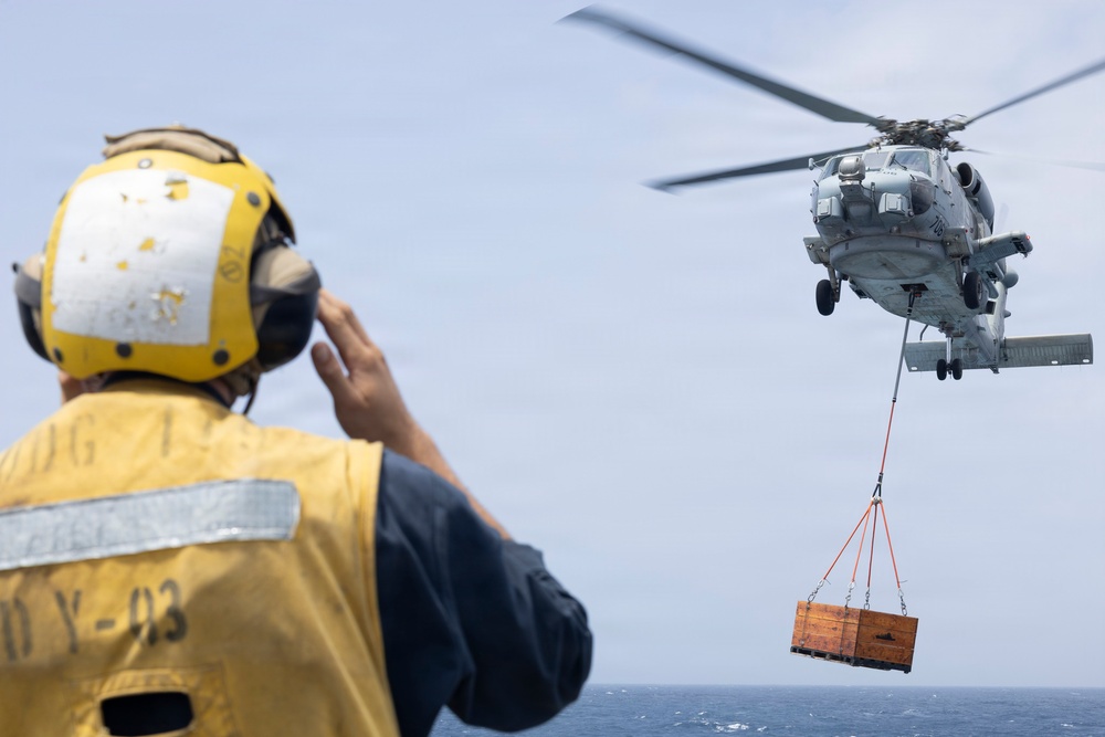 USS Delbert D. Black (DDG 119) Conducts a Vertical Replenishment-at-sea