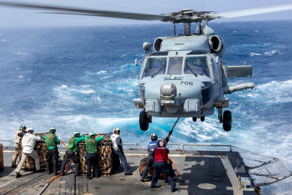 USS Delbert D. Black (DDG 119) Conducts a Vertical Replenishment-at-sea