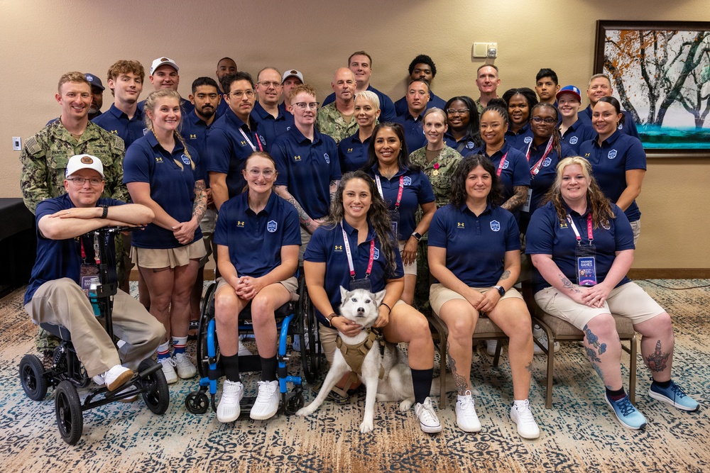 Vice Adm. Scott Gray Meets Team Navy at 2026 Warrior Games