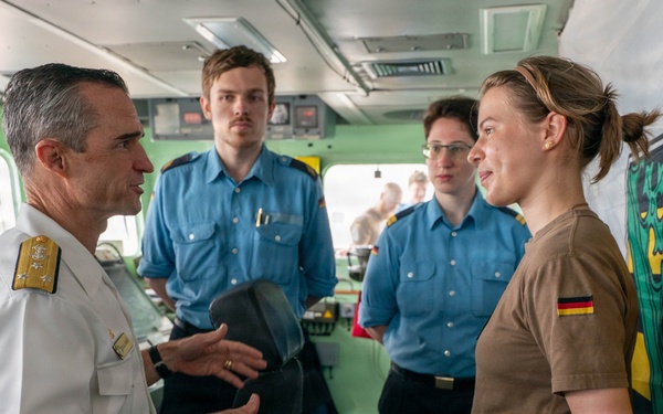 Vice Adm. Doug Perry, Commander, U.S. 2nd Fleet visits foreign ships arriving to Naval Station Norfolk