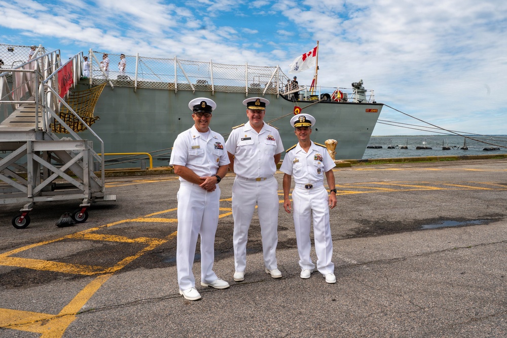 Vice Adm. Doug Perry, Commander, U.S. 2nd Fleet visits foreign ships arriving to Naval Station Norfolk