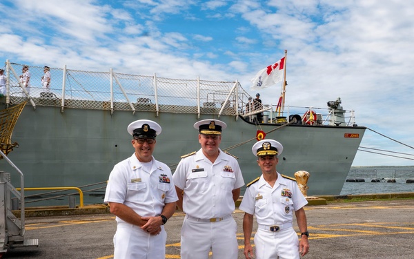 Vice Adm. Doug Perry, Commander, U.S. 2nd Fleet visits foreign ships arriving to Naval Station Norfolk