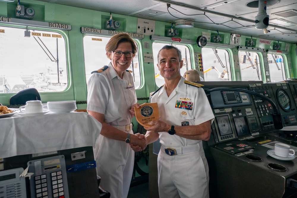 Vice Adm. Doug Perry, Commander, U.S. 2nd Fleet visits foreign ships arriving to Naval Station Norfolk