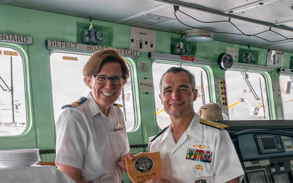 Vice Adm. Doug Perry, Commander, U.S. 2nd Fleet visits foreign ships arriving to Naval Station Norfolk