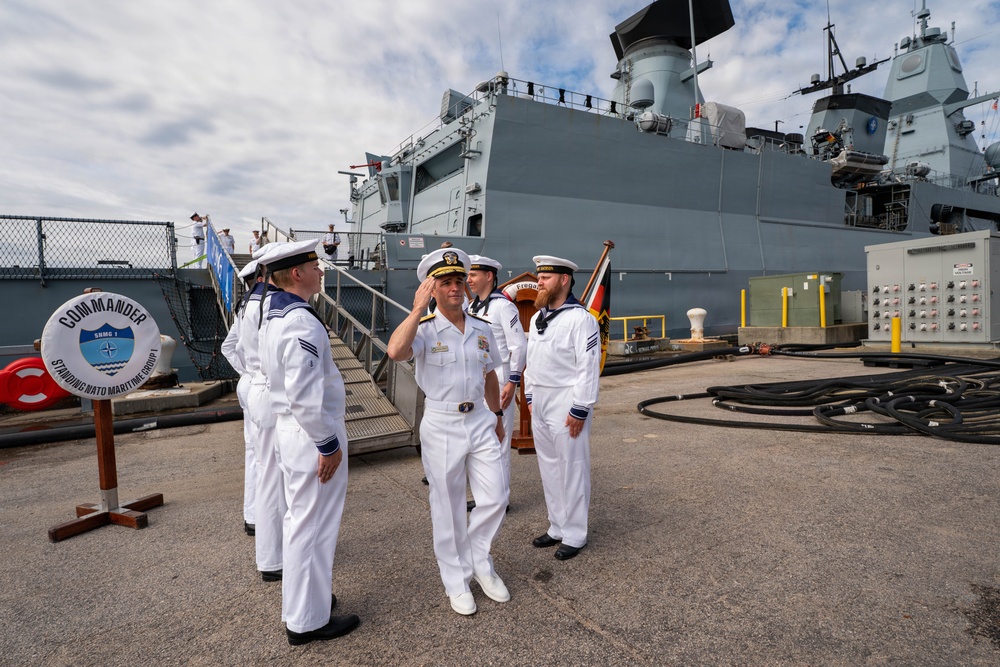 Vice Adm. Doug Perry, Commander, U.S. 2nd Fleet visits foreign ships arriving to Naval Station Norfolk