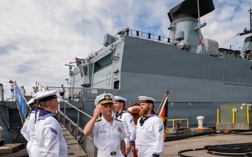 Vice Adm. Doug Perry, Commander, U.S. 2nd Fleet visits foreign ships arriving to Naval Station Norfolk
