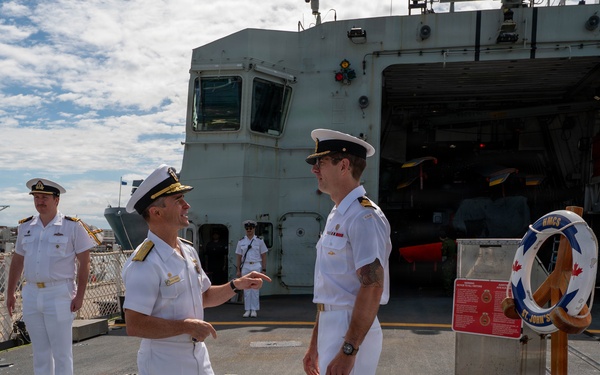 Vice Adm. Doug Perry, Commander, U.S. 2nd Fleet visits foreign ships arriving to Naval Station Norfolk