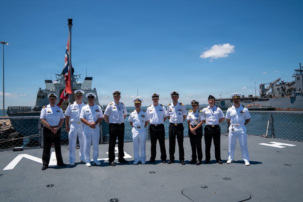 Vice Adm. Doug Perry, Commander, U.S. 2nd Fleet visits foriegn ships arriving to Naval Station Norfolk