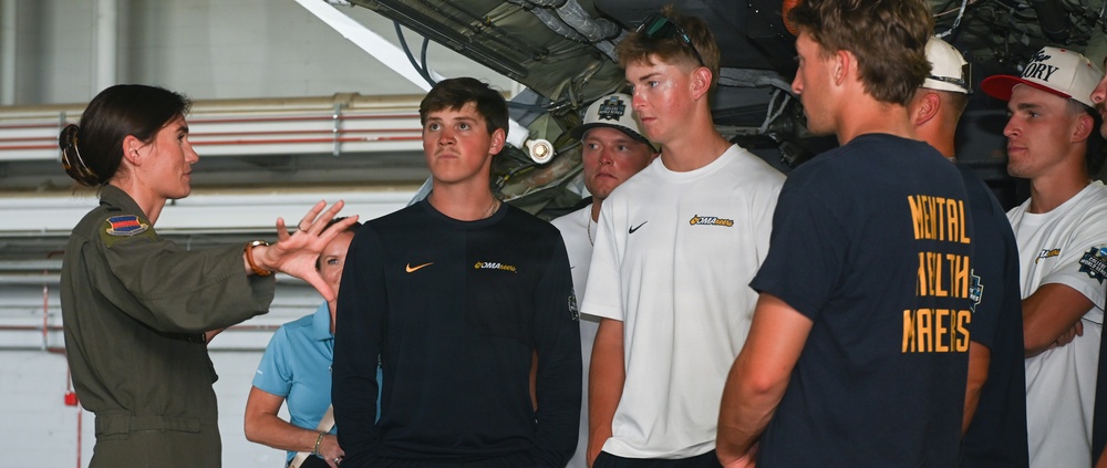 West Virginia University baseball team visits Offutt Air Force Base