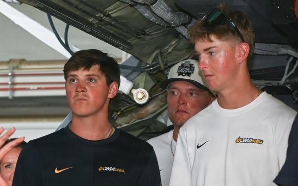 West Virginia University baseball team visits Offutt Air Force Base