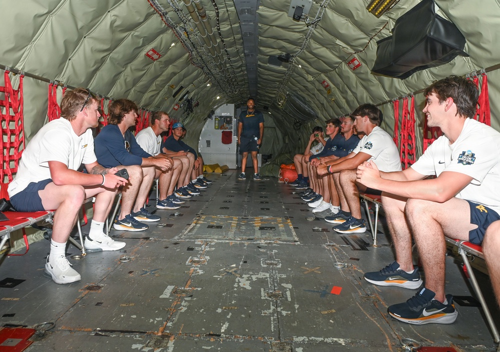 West Virginia University baseball team visits Offutt Air Force Base