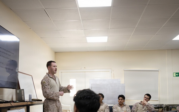 U.S. Marines Attend a WWI History Class