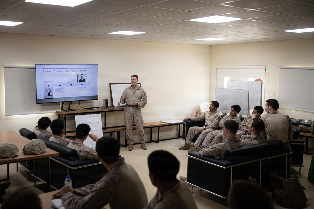U.S. Marines Attend a WWI History Class
