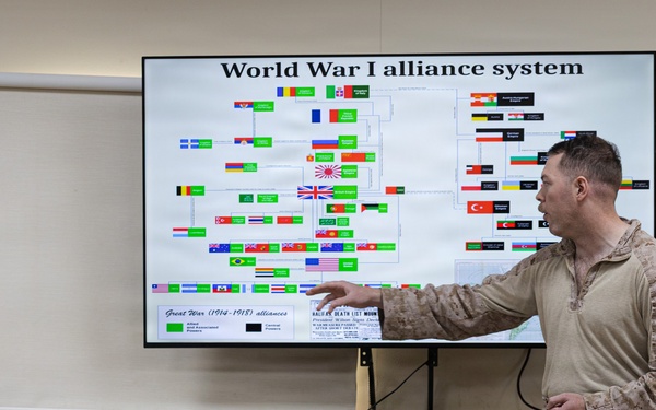 U.S. Marines Attend a WWI History Class