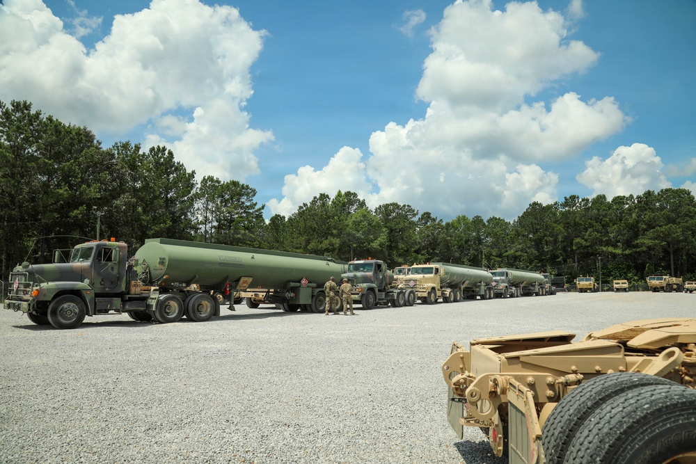 737th Transportation Company transports fuel to Keesler Air Force Base during Operation Sentinel Justice