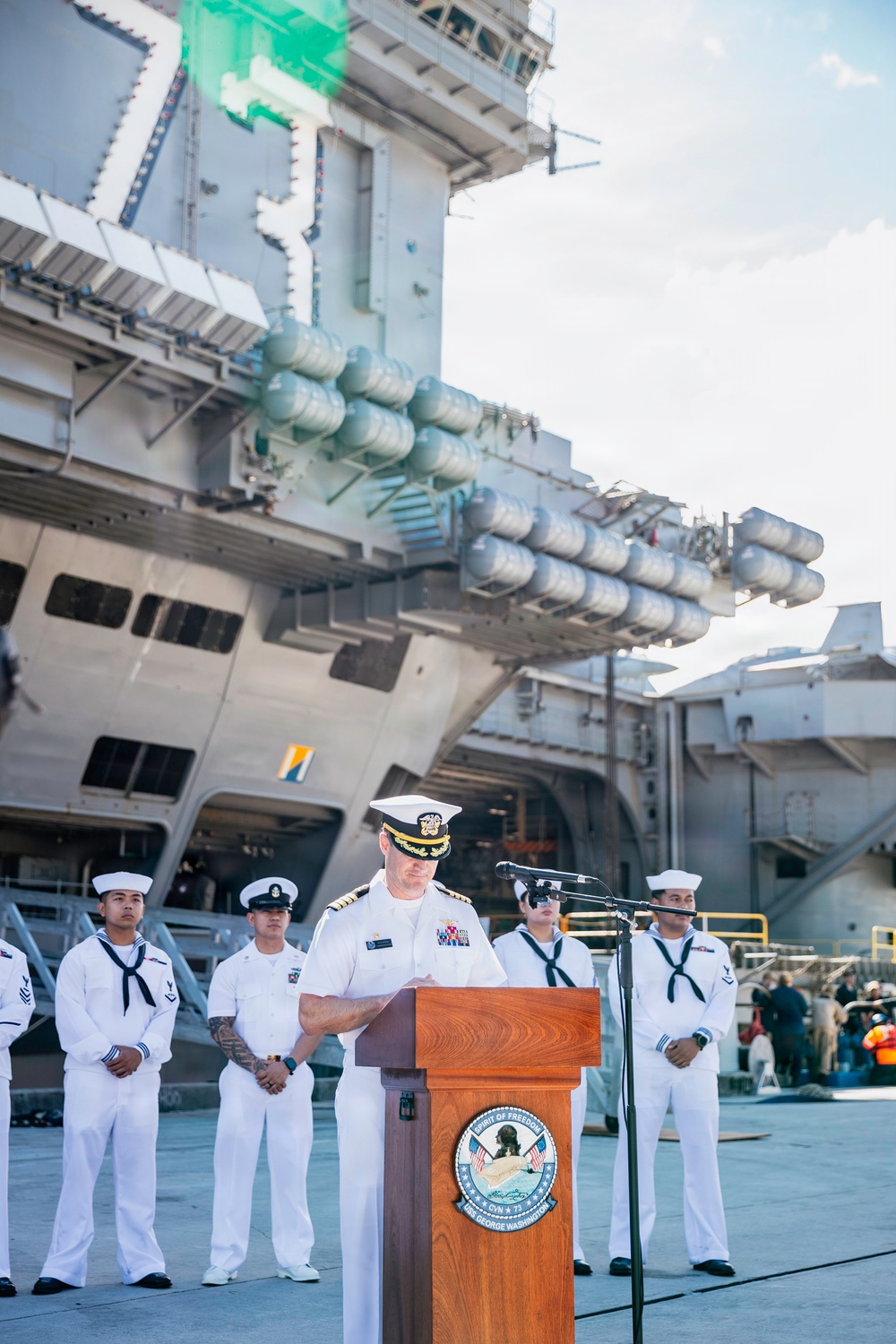George Washington Conducts Guam Media Avail