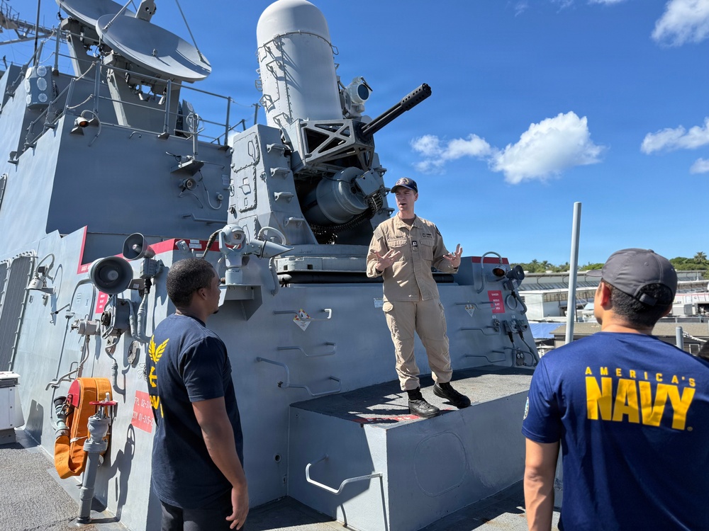 USS Carl M. Levin hosts future Navy officer candidates