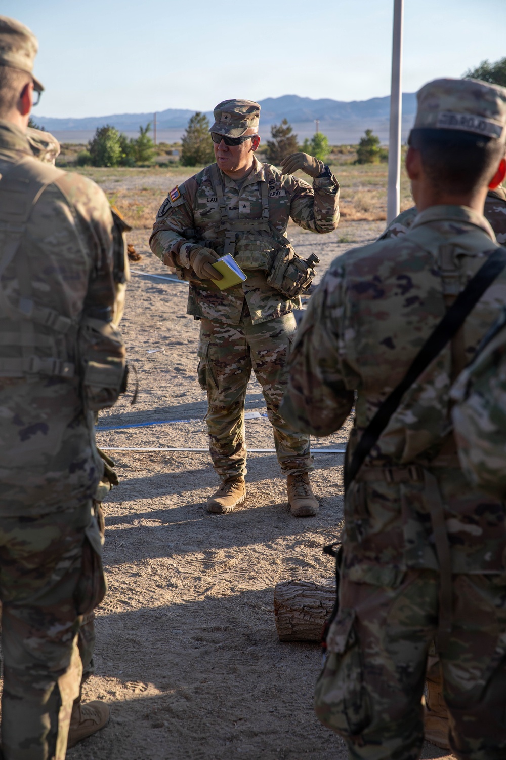 U.S. Army Soldiers assigned to the Nevada Army National Guard participate in a Combined Arms Rehearsal (CAR)