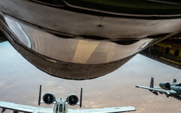 KC-135 Conducts refueling operations with A-10s