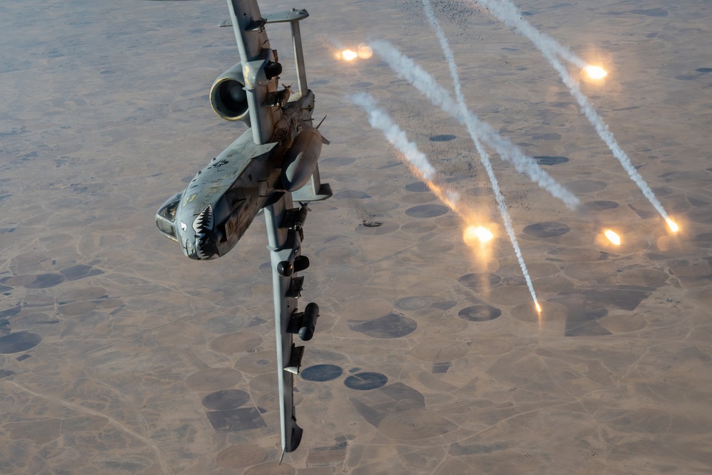 KC-135 Conducts refueling operations with A-10s