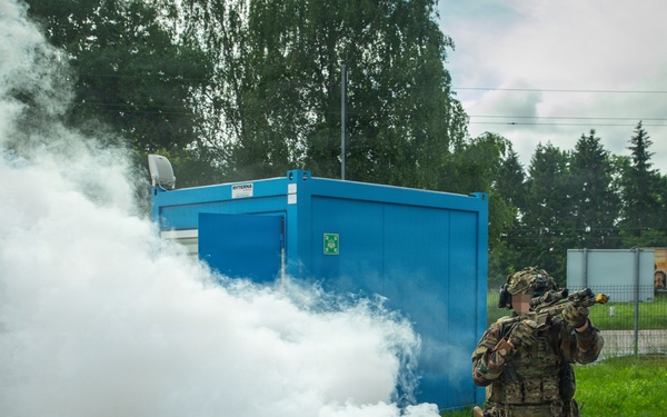 Lithuanian Riflemen's Union perform Validation Exercise after nine weeks of training with U.S. Forces