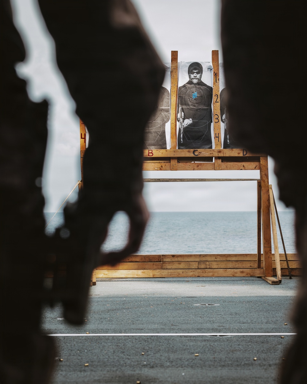 11th MEU Marines Conduct A Pistol Range Aboard USS Boxer