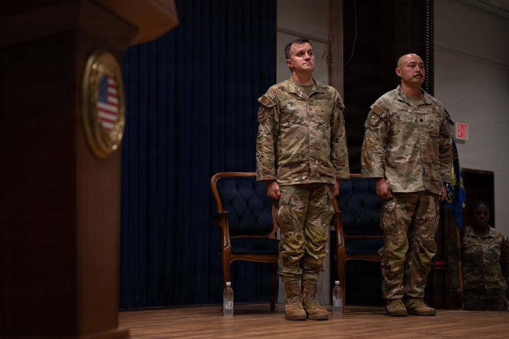 Maj. Anthony Langdon is awarded the Meritorious Service Medal