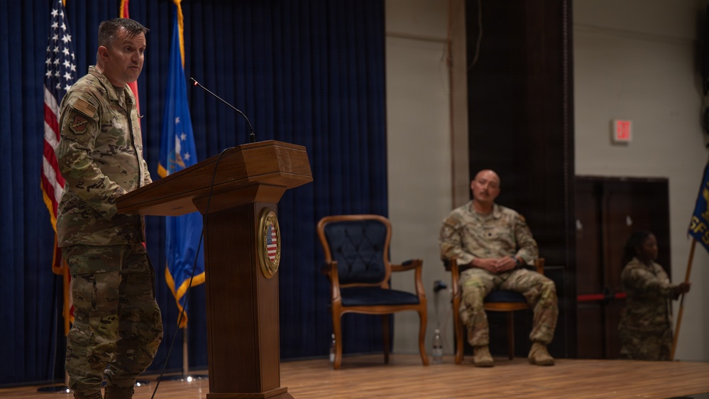 Maj. Anthony Langdon is awarded the Meritorious Service Medal