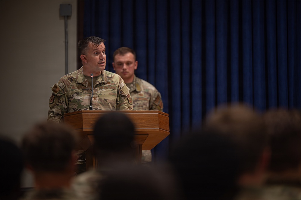 Maj. Anthony Langdon is awarded the Meritorious Service Medal